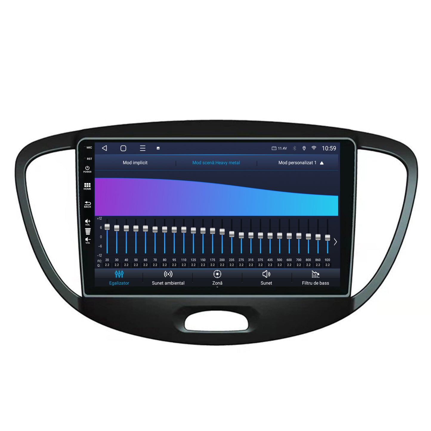 Navigatie HUB64 Hyundai I10 (2007-2013), 4GB RAM, Android, Octacore, Slot Sim 4G, DSP, GPS, Wi-FI, Carplay, Android Auto, USB, Bluetooth, Waze, Touchscreen, 9 inch