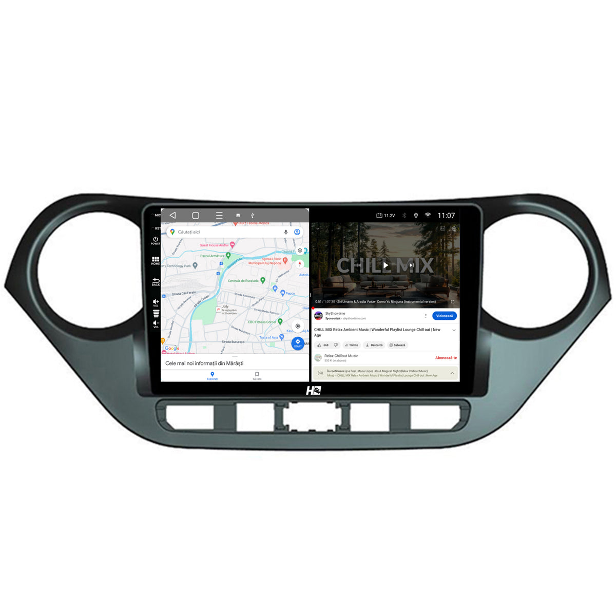 Navigatie HUB64 Hyundai I10 (2013-2017), 8GB RAM, Android, Octacore, Slot Sim 4G, DSP, GPS, Wi-FI, Carplay, Android Auto, USB, Bluetooth, Waze, Touchscreen, 9 Inch