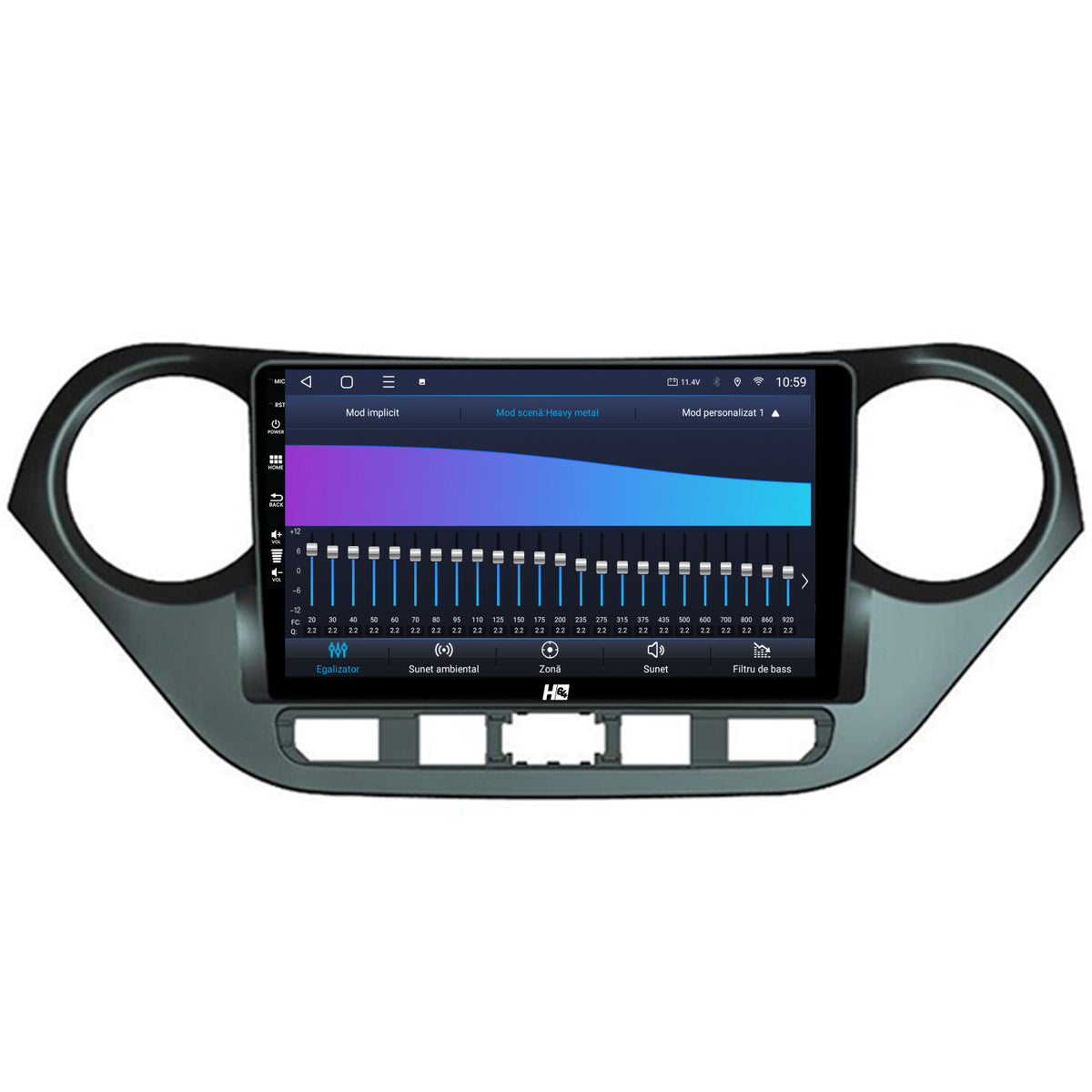 Navigatie HUB64 Hyundai I10 (2013-2017), 8GB RAM, Android, Octacore, Slot Sim 4G, DSP, GPS, Wi-FI, Carplay, Android Auto, USB, Bluetooth, Waze, Touchscreen, 9 Inch