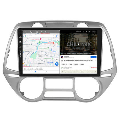Navigatie HUB64 Hyundai I20 (2008-2012), 4GB RAM, Android, Octacore, Slot Sim 4G, DSP, GPS, Wi-FI, Carplay, Android Auto, USB, Bluetooth, Waze, Touchscreen, 9 inch V2
