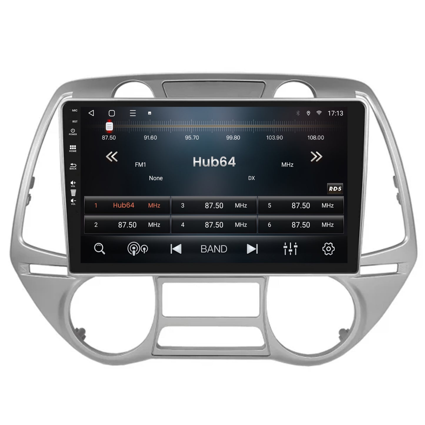 Navigatie HUB64 Hyundai I20 (2008-2012), 4GB RAM, Android, Quadcore, DSP, GPS, Wi-FI, Carplay, Android Auto, USB, Bluetooth, Waze, Touchscreen, 9 inch V2