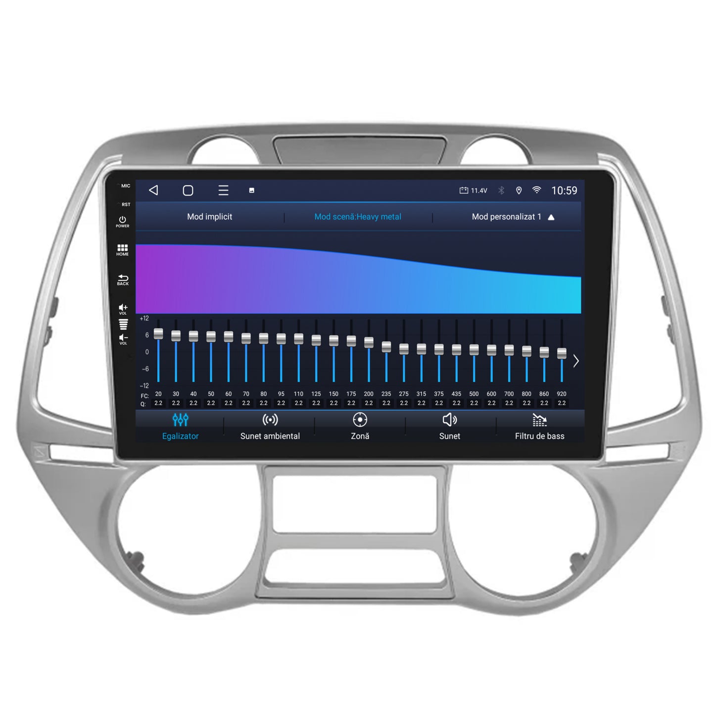 Navigatie HUB64 Hyundai I20 (2008-2012), 8GB RAM, Android, Octacore, Slot Sim 4G, DSP, GPS, Wi-FI, Carplay, Android Auto, USB, Bluetooth, Waze, Touchscreen, 9 Inch V2