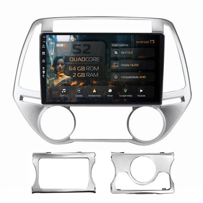 Navigatie HUB64 Hyundai I20 (2012-2014), 2GB RAM, Android, GPS, Wi-FI, Carplay, Android Auto, USB, Bluetooth, Radio, Waze, Touchscreen, 9 inch
