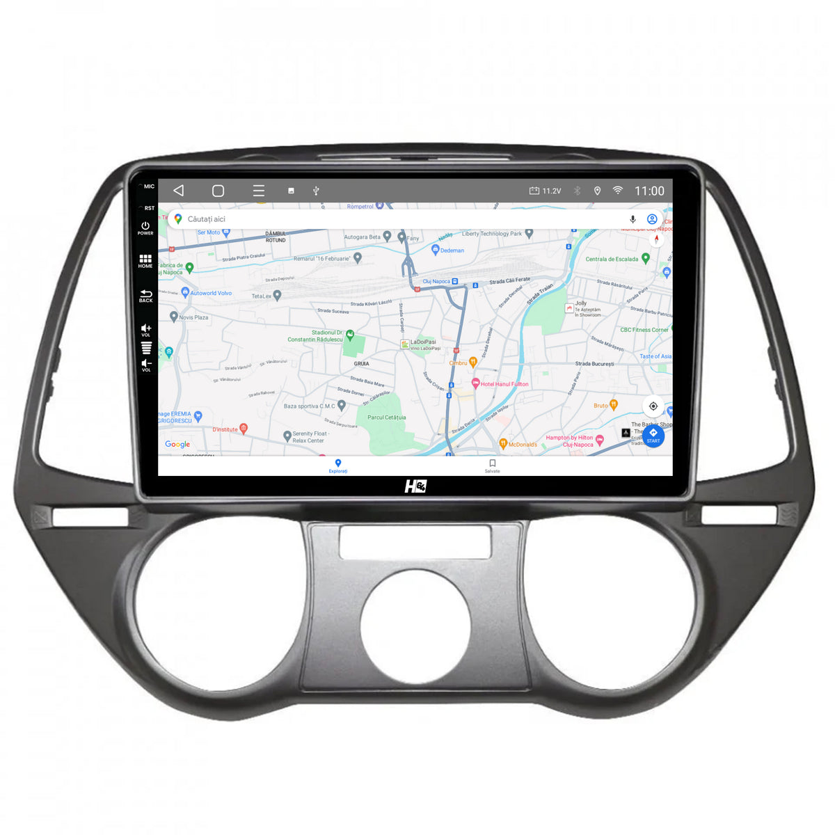 Navigatie HUB64 Hyundai I20 (2008-2012), 4GB RAM, Android, Quadcore, DSP, GPS, Wi-FI, Carplay, Android Auto, USB, Bluetooth, Waze, Touchscreen, 9 inch