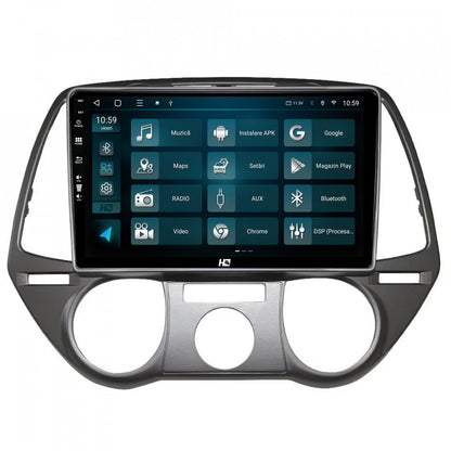 Navigatie HUB64 Hyundai I20 (2008-2012), 6GB RAM, Android, Octacore, Slot Sim 4G, DSP, GPS, Wi-FI, Carplay, Android Auto, USB, Bluetooth, Waze, Touchscreen, 9 Inch