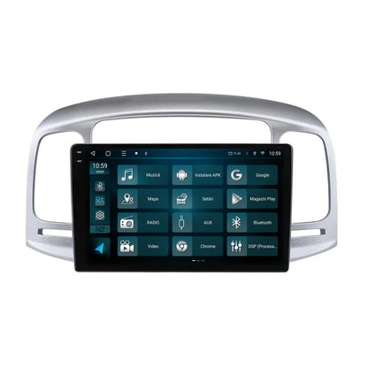 Navigatie HUB64 Hyundai Accent (2006-2011), 8GB RAM, Android, Octacore, Slot Sim 4G, DSP, GPS, Wi-FI, Carplay, Android Auto, USB, Bluetooth, Waze, Touchscreen, 9 Inch