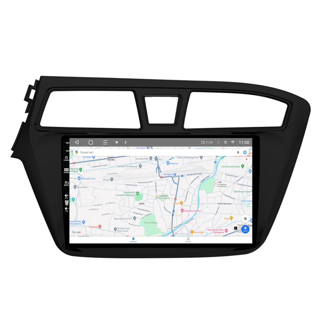Navigatie HUB64 Hyundai I20 (2014-2018), 2GB RAM, Android, GPS, Wi-FI, Carplay, Android Auto, USB, Bluetooth, Radio, Waze, Touchscreen, 9 inch