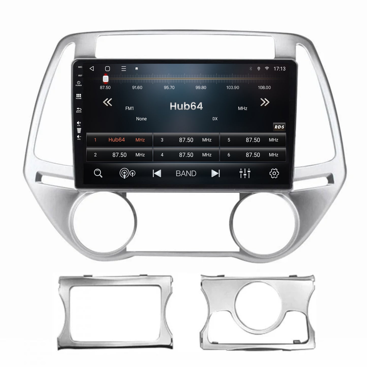 Navigatie HUB64 Hyundai I20 (2012-2014), 2GB RAM, Android, GPS, Wi-FI, Carplay, Android Auto, USB, Bluetooth, Radio, Waze, Touchscreen, 9 inch