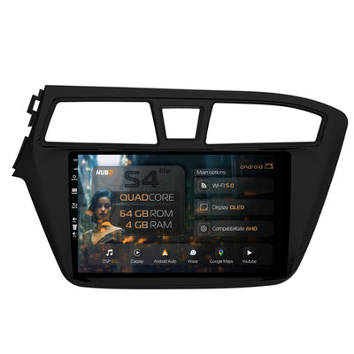 Navigatie HUB64 Hyundai I20 (2014-2018), 4GB RAM, Android, Quadcore, DSP, GPS, Wi-FI, Carplay, Android Auto, USB, Bluetooth, Waze, Touchscreen, 9 inch
