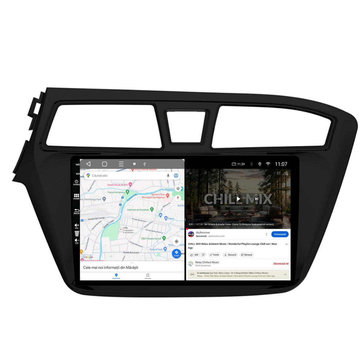 Navigatie HUB64 Hyundai I20 (2014-2018), 8GB RAM, Android, Octacore, Slot Sim 4G, DSP, GPS, Wi-FI, Carplay, Android Auto, USB, Bluetooth, Waze, Touchscreen, 9 Inch