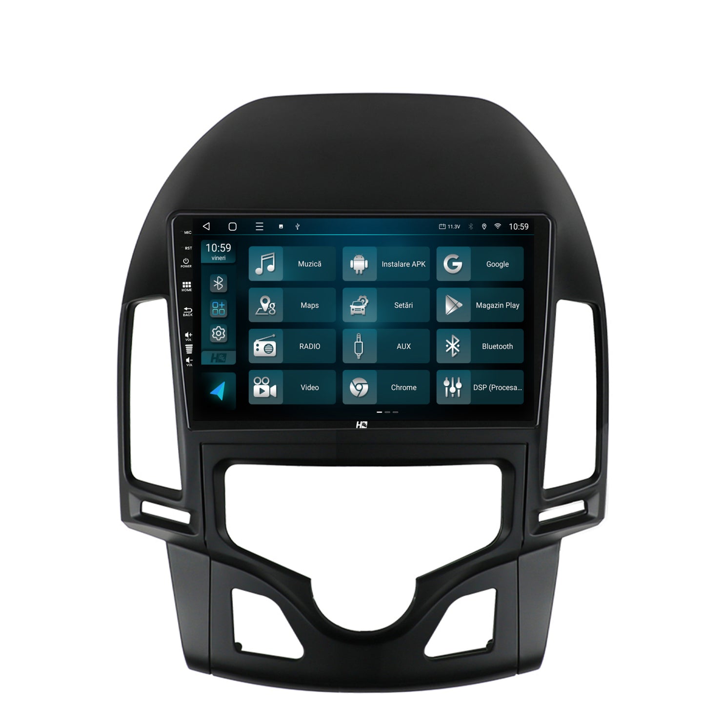 Navigatie HUB64 Hyundai I30 (2007-2012), Clima Automata, 2GB RAM, Android, GPS, Wi-FI, Carplay, Android Auto, USB, Bluetooth, Radio, Waze, Touchscreen, 9 inch