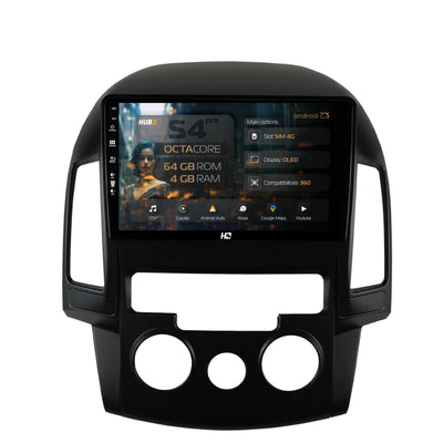 Navigatie HUB64 Hyundai I30 (2007-2012), Clima Manuala, 4GB RAM, Android, Octacore, Slot Sim 4G, DSP, GPS, Wi-FI, Carplay, Android Auto, USB, Bluetooth, Waze, Touchscreen, 9 inch