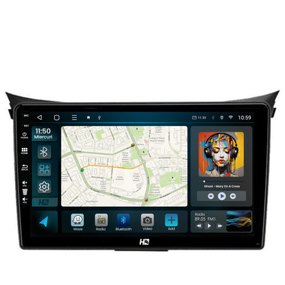 Navigatie HUB64 Hyundai I30 (2012-2016), 2GB RAM, Android, GPS, Wi-FI, Carplay, Android Auto, USB, Bluetooth, Radio, Waze, Touchscreen, 9 inch