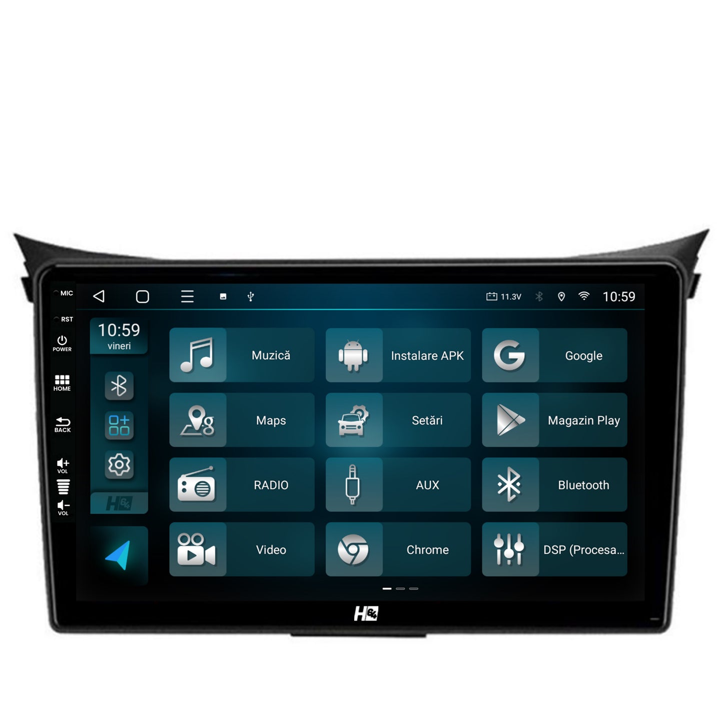 Navigatie HUB64 Hyundai I30 (2012-2016), 6GB RAM, Android, Octacore, Slot Sim 4G, DSP, GPS, Wi-FI, Carplay, Android Auto, USB, Bluetooth, Waze, Touchscreen, 9 Inch