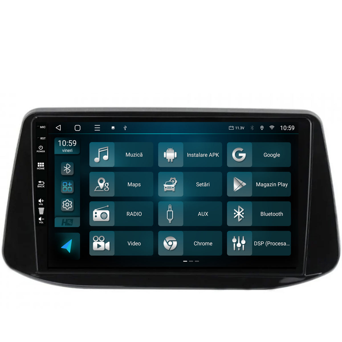 Navigatie HUB64 Hyundai I30 (2017-Prezent), 4GB RAM, Android, Quadcore, DSP, GPS, Wi-FI, Carplay, Android Auto, USB, Bluetooth, Waze, Touchscreen, 9 inch