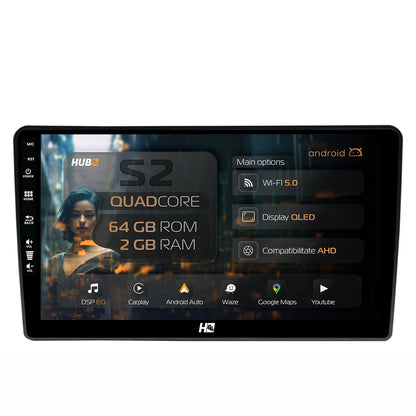 Navigatie HUB64 Hyundai I40 (2012-2020), 2GB RAM, Android, GPS, Wi-FI, Carplay, Android Auto, USB, Bluetooth, Radio, Waze, Touchscreen, 9 inch