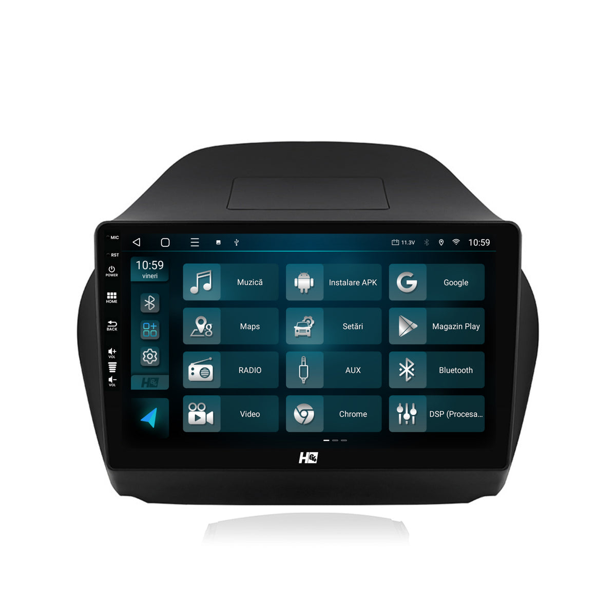 Navigatie HUB64 Hyundai IX35 (2009-2015), 4GB RAM, Android, Quadcore, DSP, GPS, Wi-FI, Carplay, Android Auto, USB, Bluetooth, Waze, Touchscreen, 10.1 Inch