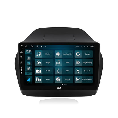 Navigatie HUB64 Hyundai IX35 (2009-2015), 4GB RAM, Android, Quadcore, DSP, GPS, Wi-FI, Carplay, Android Auto, USB, Bluetooth, Waze, Touchscreen, 10.1 Inch
