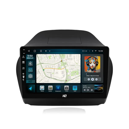 Navigatie HUB64 Hyundai IX35 (2009-2015), 8GB RAM, Android, Octacore, Slot Sim 4G, DSP, GPS, Wi-FI, Carplay, Android Auto, USB, Bluetooth, Waze, Touchscreen, 10.1 Inch
