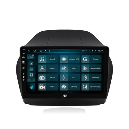 Navigatie HUB64 Hyundai IX35 (2009-2015), 8GB RAM, Android, Octacore, Slot Sim 4G, DSP, GPS, Wi-FI, Carplay, Android Auto, USB, Bluetooth, Waze, Touchscreen, 10.1 Inch
