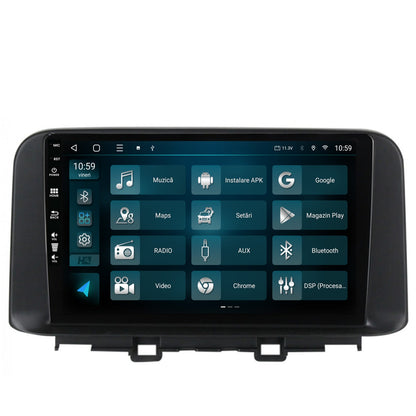 Navigatie HUB64 Hyundai Kona (2018+), 4GB RAM, Android, Octacore, Slot Sim 4G, DSP, GPS, Wi-FI, Carplay, Android Auto, USB, Bluetooth, Waze, Touchscreen, 10.1 inch