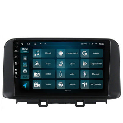 Navigatie HUB64 Hyundai Kona (2018+), 6GB RAM, Android, Octacore, Slot Sim 4G, DSP, GPS, Wi-FI, Carplay, Android Auto, USB, Bluetooth, Waze, Touchscreen, 10.1 Inch