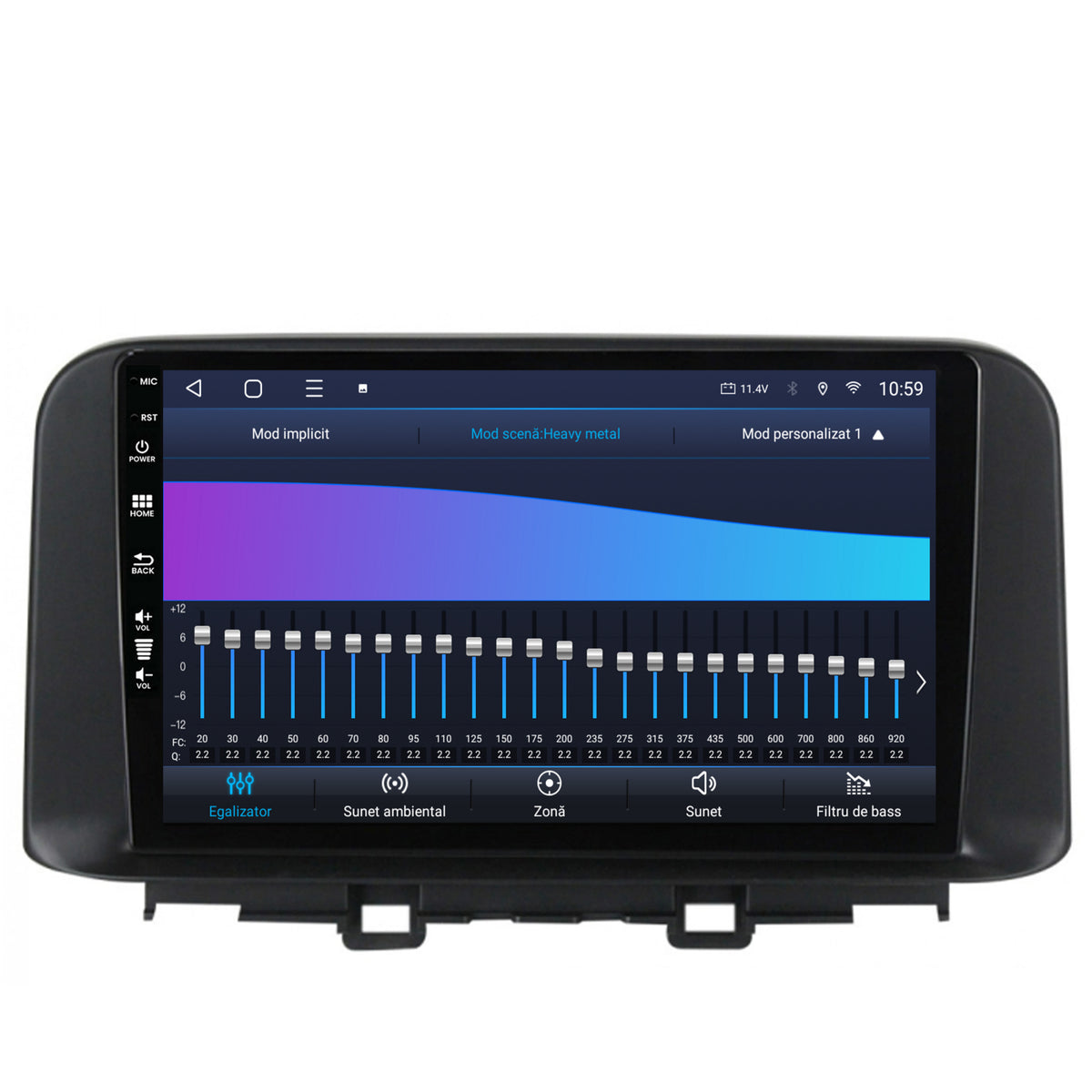 Navigatie HUB64 Hyundai Kona (2018+), 8GB RAM, Android, Octacore, Slot Sim 4G, DSP, GPS, Wi-FI, Carplay, Android Auto, USB, Bluetooth, Waze, Touchscreen, 10.1 Inch