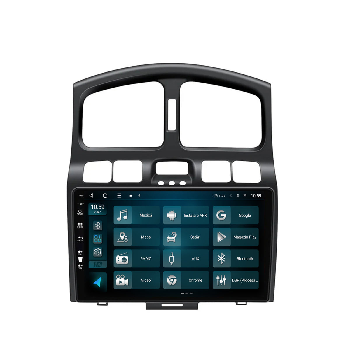 Navigatie HUB64 Hyundai Santa Fe (2001-2005), 2GB RAM, Android, GPS, Wi-FI, Carplay, Android Auto, USB, Bluetooth, Radio, Waze, Touchscreen, 9 inch