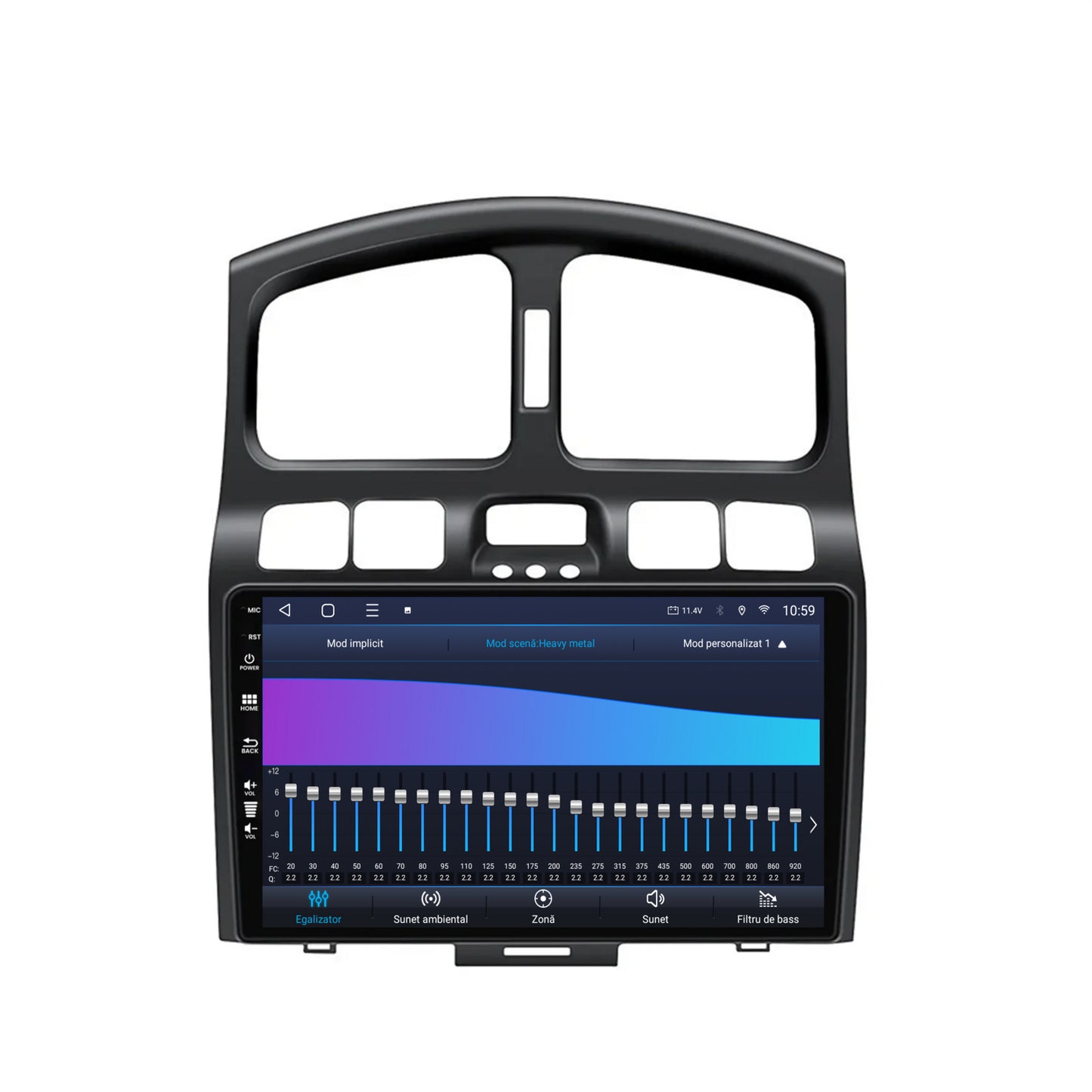 Navigatie HUB64 Hyundai Santa Fe (2001-2005), 4GB RAM, Android, Octacore, Slot Sim 4G, DSP, GPS, Wi-FI, Carplay, Android Auto, USB, Bluetooth, Waze, Touchscreen, 9 inch