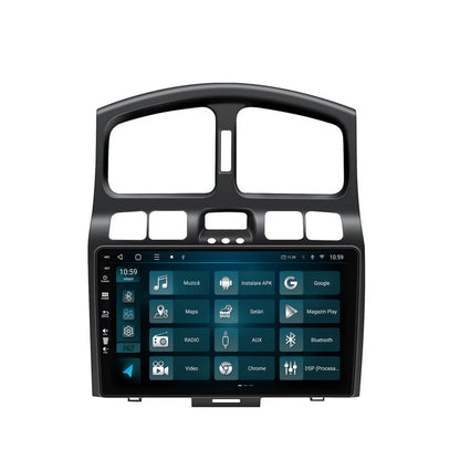 Navigatie HUB64 Hyundai Santa Fe (2001-2005), 4GB RAM, Android, Quadcore, DSP, GPS, Wi-FI, Carplay, Android Auto, USB, Bluetooth, Waze, Touchscreen, 9 inch