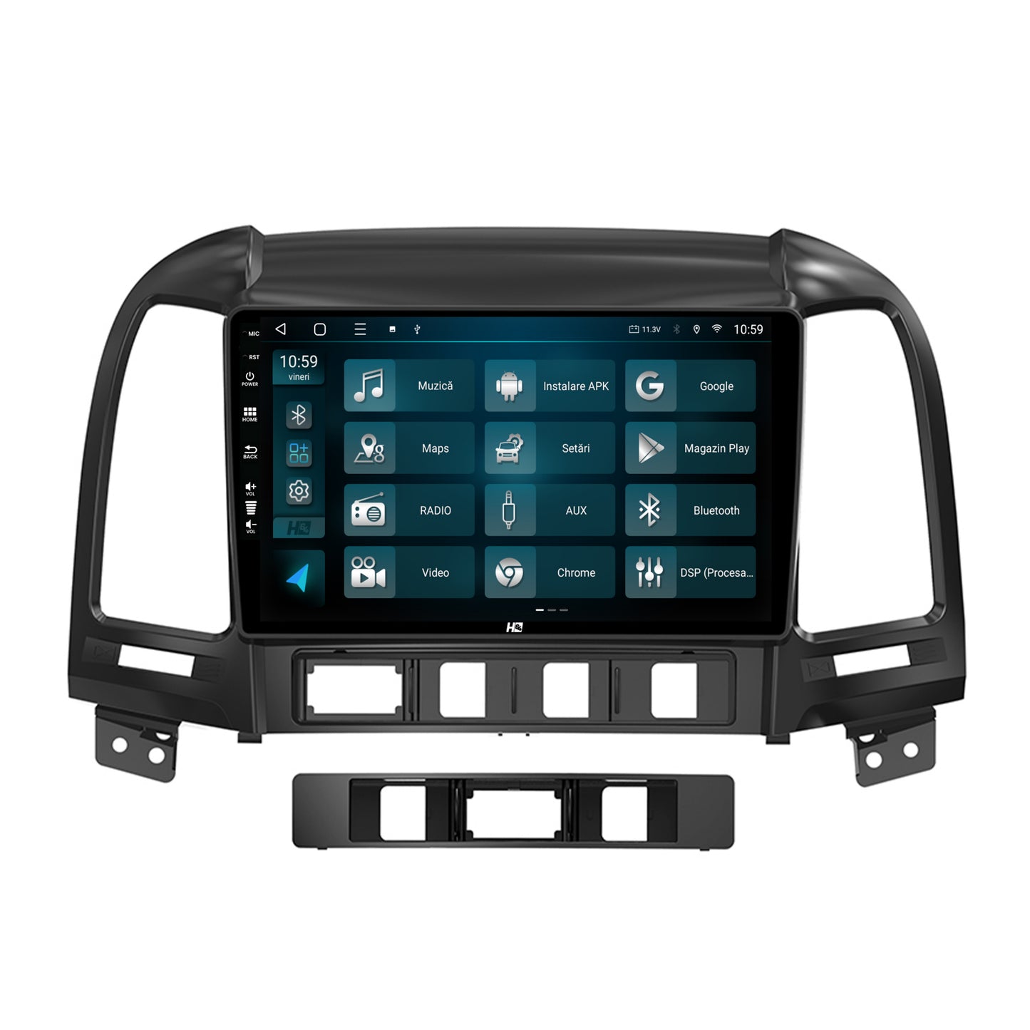 Navigatie HUB64 Hyundai Santa Fe (2006-2012), 2GB RAM, Android, GPS, Wi-FI, Carplay, Android Auto, USB, Bluetooth, Radio, Waze, Touchscreen, 9 inch