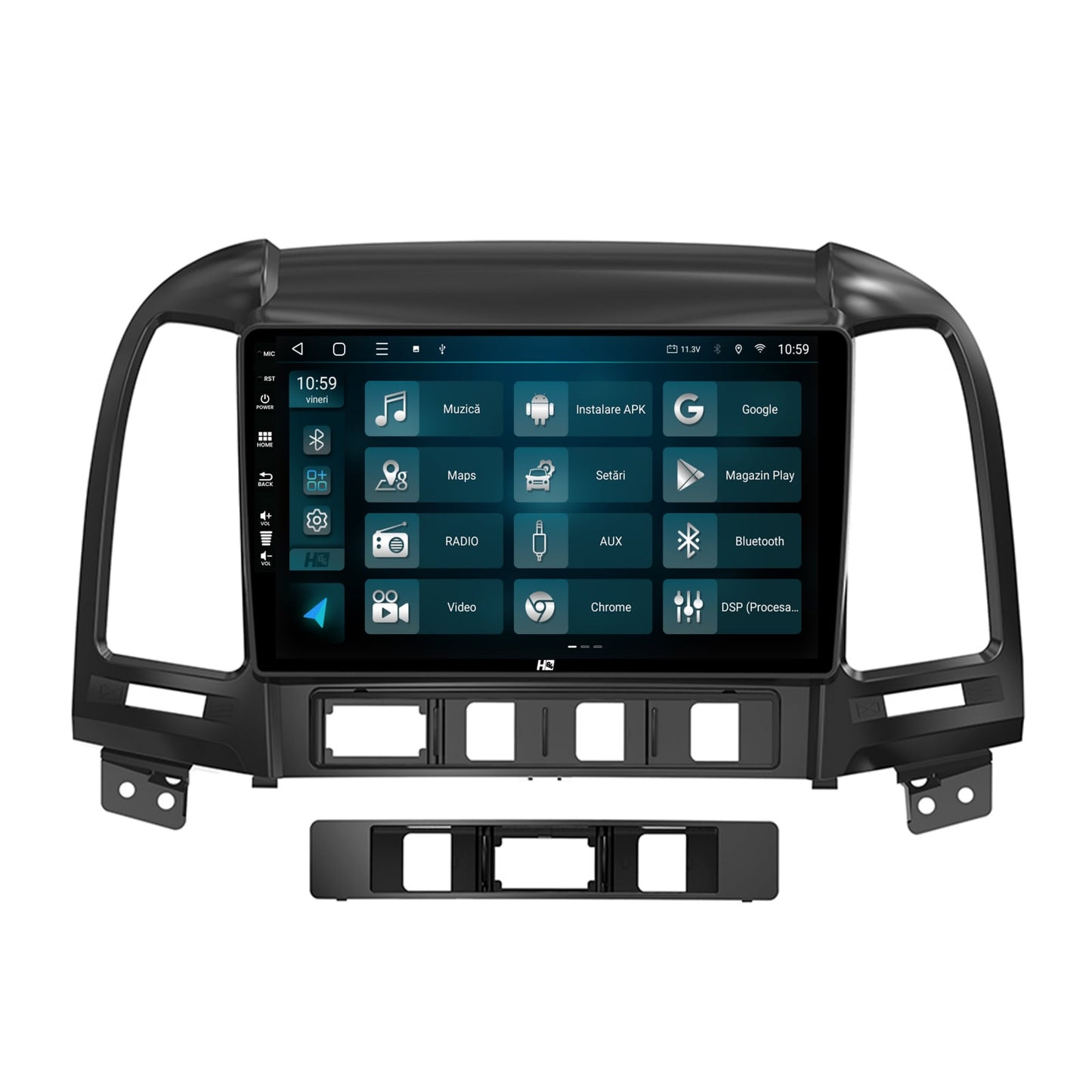 Navigatie HUB64 Hyundai Santa Fe (2006-2012), 4GB RAM, Android, Quadcore, DSP, GPS, Wi-FI, Carplay, Android Auto, USB, Bluetooth, Waze, Touchscreen, 9 inch