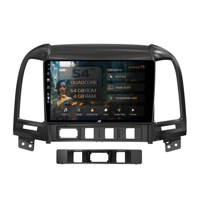 Navigatie HUB64 Hyundai Santa Fe (2006-2012), 4GB RAM, Android, Quadcore, DSP, GPS, Wi-FI, Carplay, Android Auto, USB, Bluetooth, Waze, Touchscreen, 9 inch