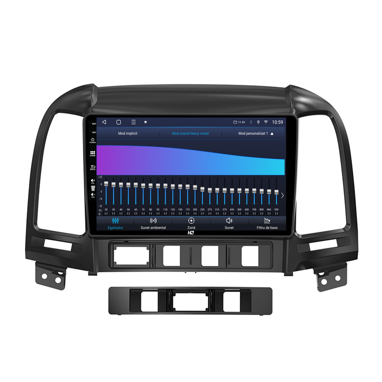 Navigatie HUB64 Hyundai Santa Fe (2006-2012), 6GB RAM, Android, Octacore, Slot Sim 4G, DSP, GPS, Wi-FI, Carplay, Android Auto, USB, Bluetooth, Waze, Touchscreen, 9 Inch