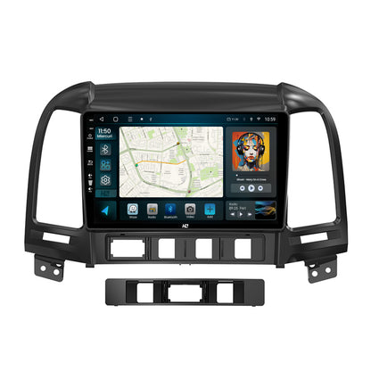 Navigatie HUB64 Hyundai Santa Fe (2006-2012), 8GB RAM, Android, Octacore, Slot Sim 4G, DSP, GPS, Wi-FI, Carplay, Android Auto, USB, Bluetooth, Waze, Touchscreen, 9 Inch