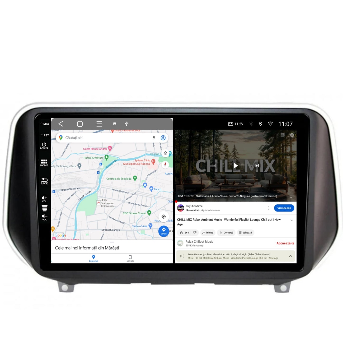 Navigatie HUB64 Hyundai Santa Fe (2018-Prezent), 4GB RAM, Android, Quadcore, DSP, GPS, Wi-FI, Carplay, Android Auto, USB, Bluetooth, Waze, Touchscreen, 9 inch