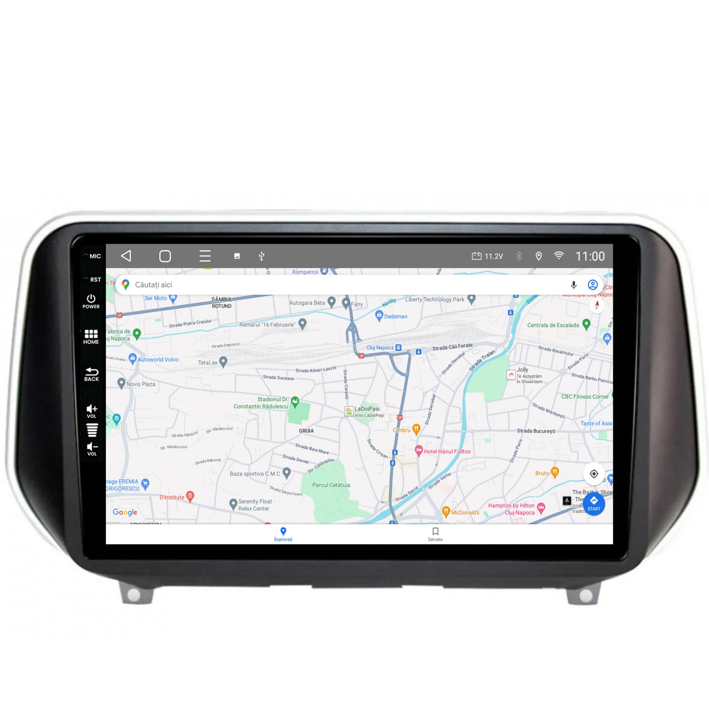 Navigatie HUB64 Hyundai Santa Fe (2018-Prezent), 8GB RAM, Android, Octacore, Slot Sim 4G, DSP, GPS, Wi-FI, Carplay, Android Auto, USB, Bluetooth, Waze, Touchscreen, 9 Inch