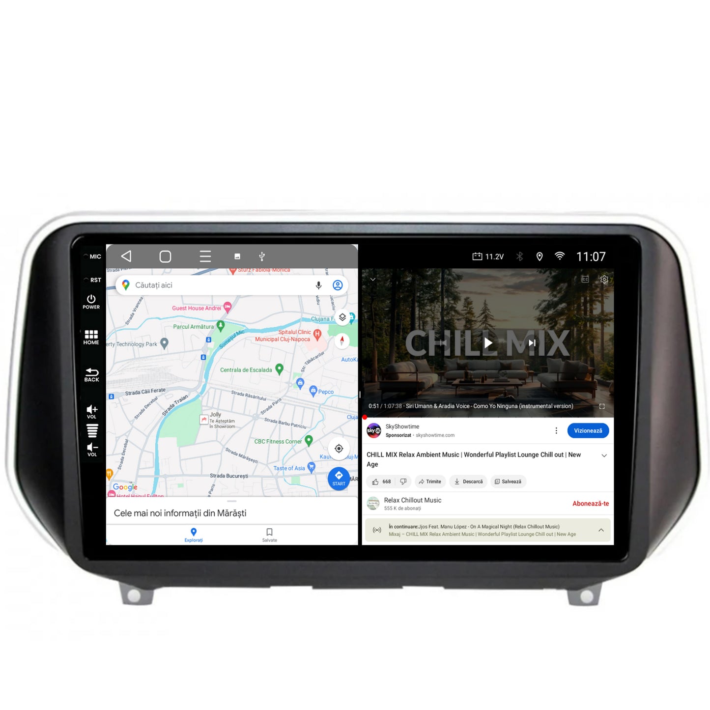 Navigatie HUB64 Hyundai Santa Fe (2018-Prezent), 8GB RAM, Android, Octacore, Slot Sim 4G, DSP, GPS, Wi-FI, Carplay, Android Auto, USB, Bluetooth, Waze, Touchscreen, 9 Inch