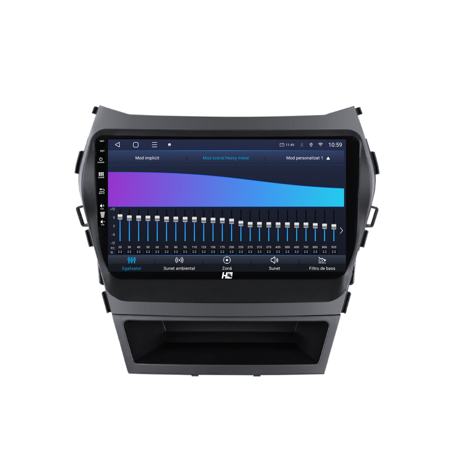 Navigatie HUB64 Hyundai Santa Fe IX45 (2013-2017), 4GB RAM, Android, Octacore, Slot Sim 4G, DSP, GPS, Wi-FI, Carplay, Android Auto, USB, Bluetooth, Waze, Touchscreen, 9 inch
