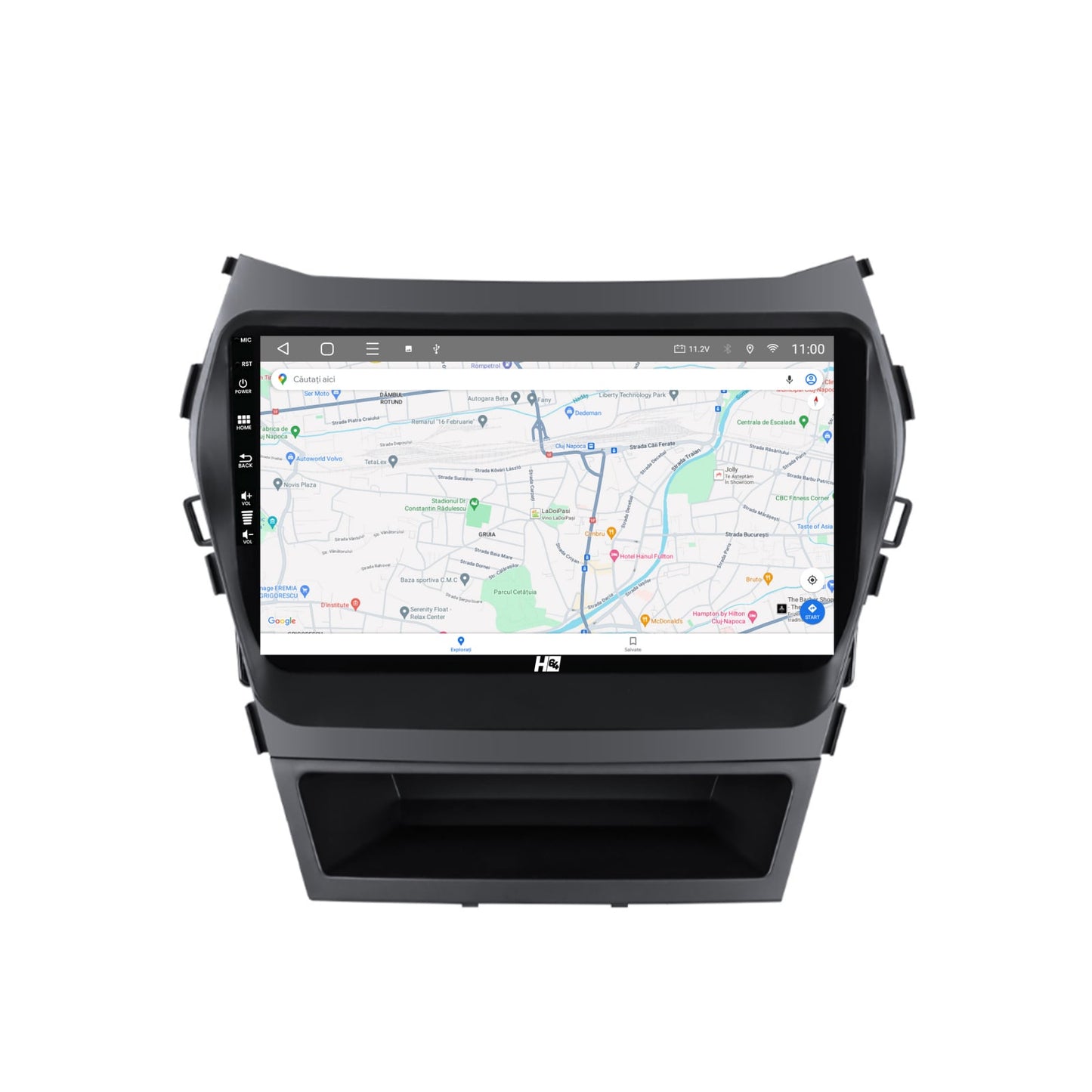Navigatie HUB64 Hyundai Santa Fe IX45 (2013-2017), 4GB RAM, Android, Quadcore, DSP, GPS, Wi-FI, Carplay, Android Auto, USB, Bluetooth, Waze, Touchscreen, 9 inch