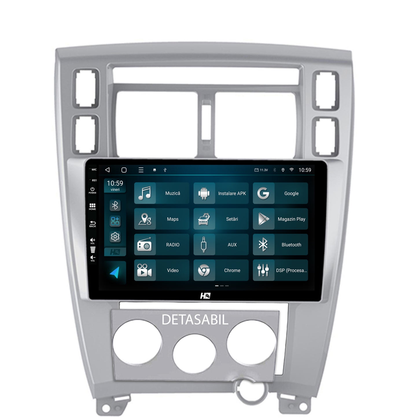 Navigatie HUB64 Hyundai Tucson (2004-2009), 6GB RAM, Android, Octacore, Slot Sim 4G, DSP, GPS, Wi-FI, Carplay, Android Auto, USB, Bluetooth, Waze, Touchscreen, 10.1 Inch
