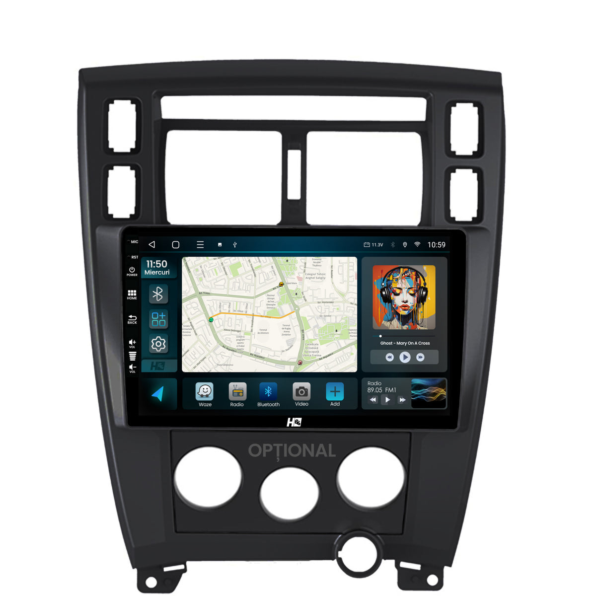 Navigatie HUB64 Hyundai Tucson (2006-2013), 4GB RAM, Android, Octacore, Slot Sim 4G, DSP, GPS, Wi-FI, Carplay, Android Auto, USB, Bluetooth, Waze, Touchscreen, 10.1 inch