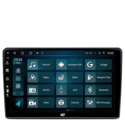 Navigatie HUB64 Citroen Nemo/ Fiat Fiorino/ Peugeot Bipper (2007-2021), 8GB RAM, Android, Octacore, Slot Sim 4G, DSP, GPS, Wi-FI, Carplay, Android Auto, USB, Bluetooth, Waze, Touchscreen, 10.1 Inch
