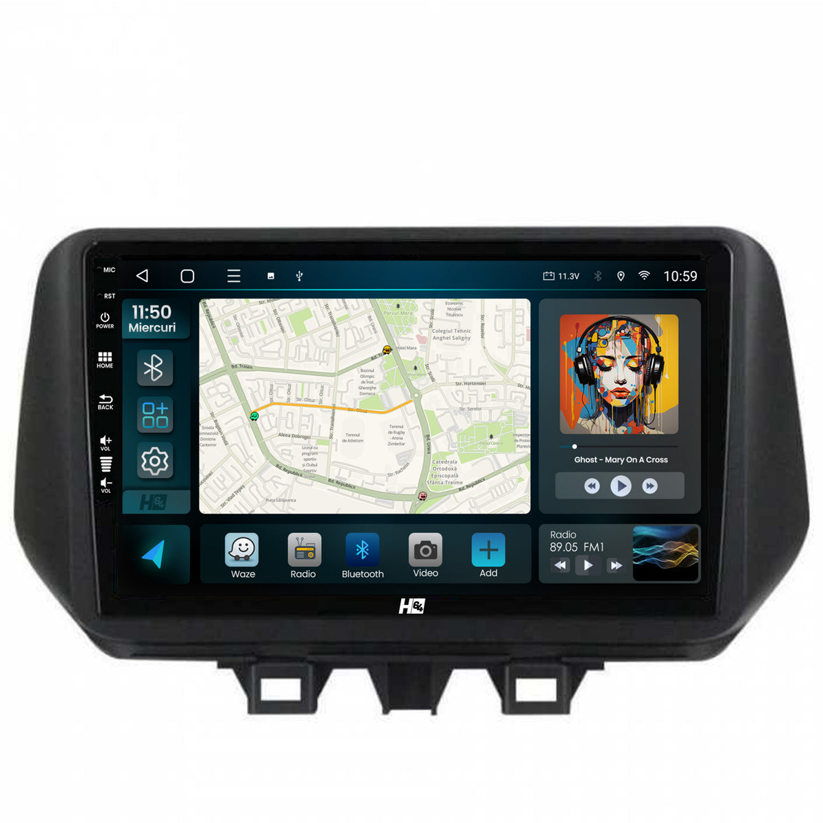 Navigatie HUB64 Hyundai Tucson (2018-2020), 2GB RAM, Android, GPS, Wi-FI, Carplay, Android Auto, USB, Bluetooth, Radio, Waze, Touchscreen, 9 inch