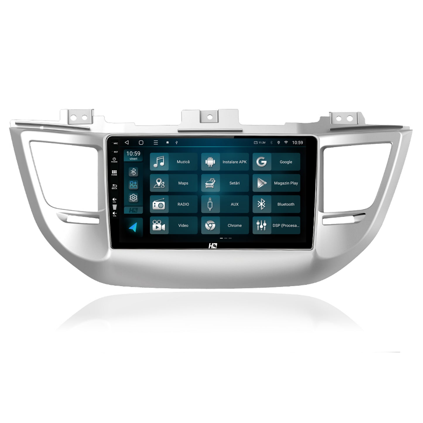 Navigatie HUB64 Hyundai Tucson 3 (2015-2018), 6GB RAM, Android, Octacore, Slot Sim 4G, DSP, GPS, Wi-FI, Carplay, Android Auto, USB, Bluetooth, Waze, Touchscreen, 9 Inch