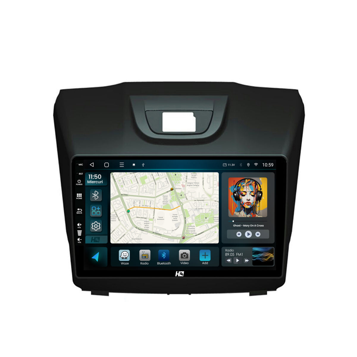 Navigatie HUB64 Isuzu D-MAX (2015+), 4GB RAM, Android, Octacore, Slot Sim 4G, DSP, GPS, Wi-FI, Carplay, Android Auto, USB, Bluetooth, Waze, Touchscreen, 9 inch