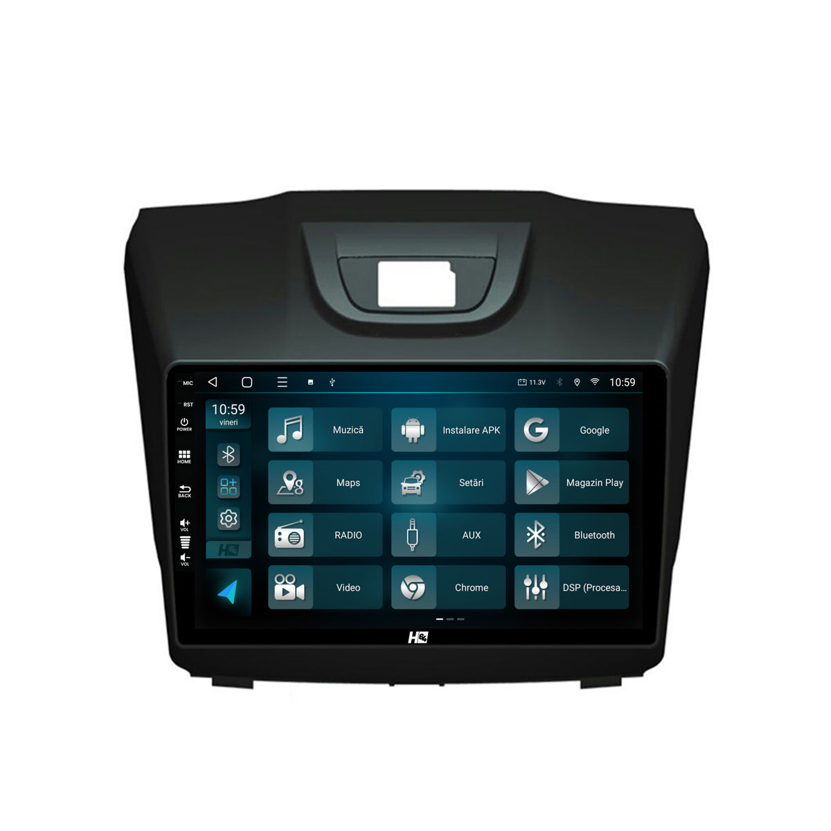 Navigatie HUB64 Isuzu D-MAX (2015+), 6GB RAM, Android, Octacore, Slot Sim 4G, DSP, GPS, Wi-FI, Carplay, Android Auto, USB, Bluetooth, Waze, Touchscreen, 9 Inch