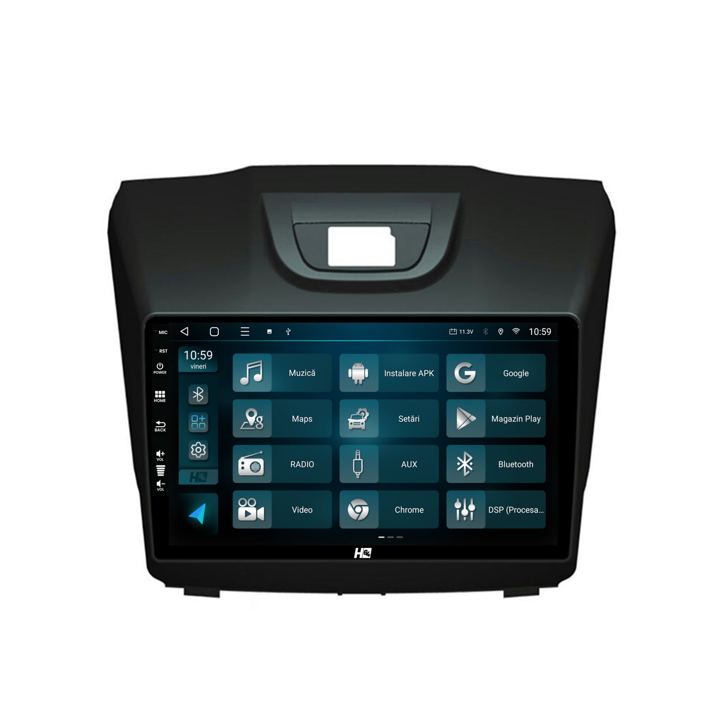 Navigatie HUB64 Isuzu D-MAX (2015+), 6GB RAM, Android, Octacore, Slot Sim 4G, DSP, GPS, Wi-FI, Carplay, Android Auto, USB, Bluetooth, Waze, Touchscreen, 9 Inch