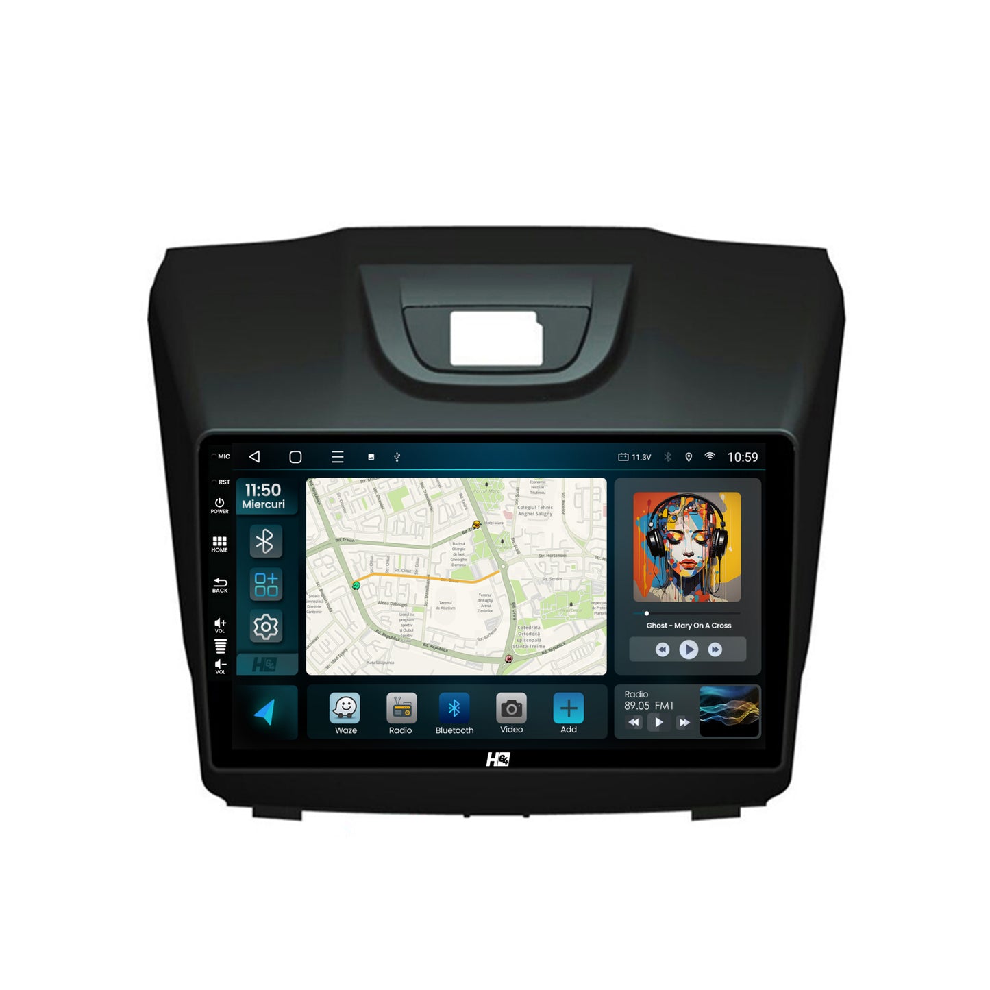 Navigatie HUB64 Isuzu D-MAX (2015+), 8GB RAM, Android, Octacore, Slot Sim 4G, DSP, GPS, Wi-FI, Carplay, Android Auto, USB, Bluetooth, Waze, Touchscreen, 9 Inch