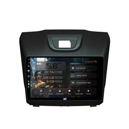 Navigatie HUB64 Isuzu D-MAX (2015+), 8GB RAM, Android, Octacore, Slot Sim 4G, DSP, GPS, Wi-FI, Carplay, Android Auto, USB, Bluetooth, Waze, Touchscreen, 9 Inch